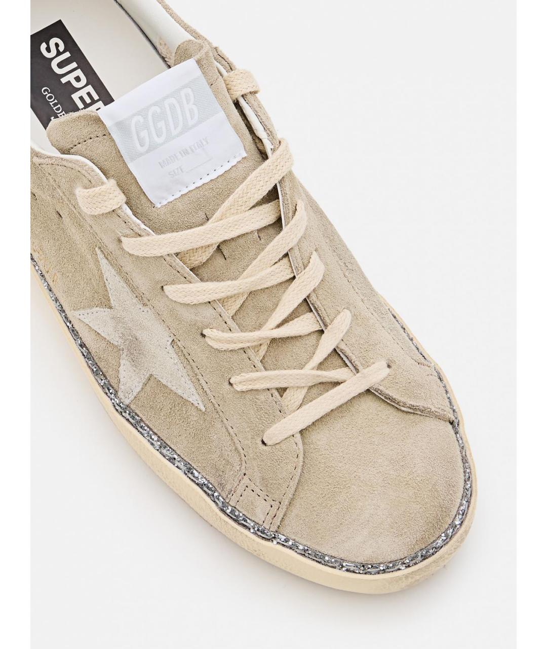 GOLDEN GOOSE DELUXE BRAND Бежевые кожаные кеды, фото 4