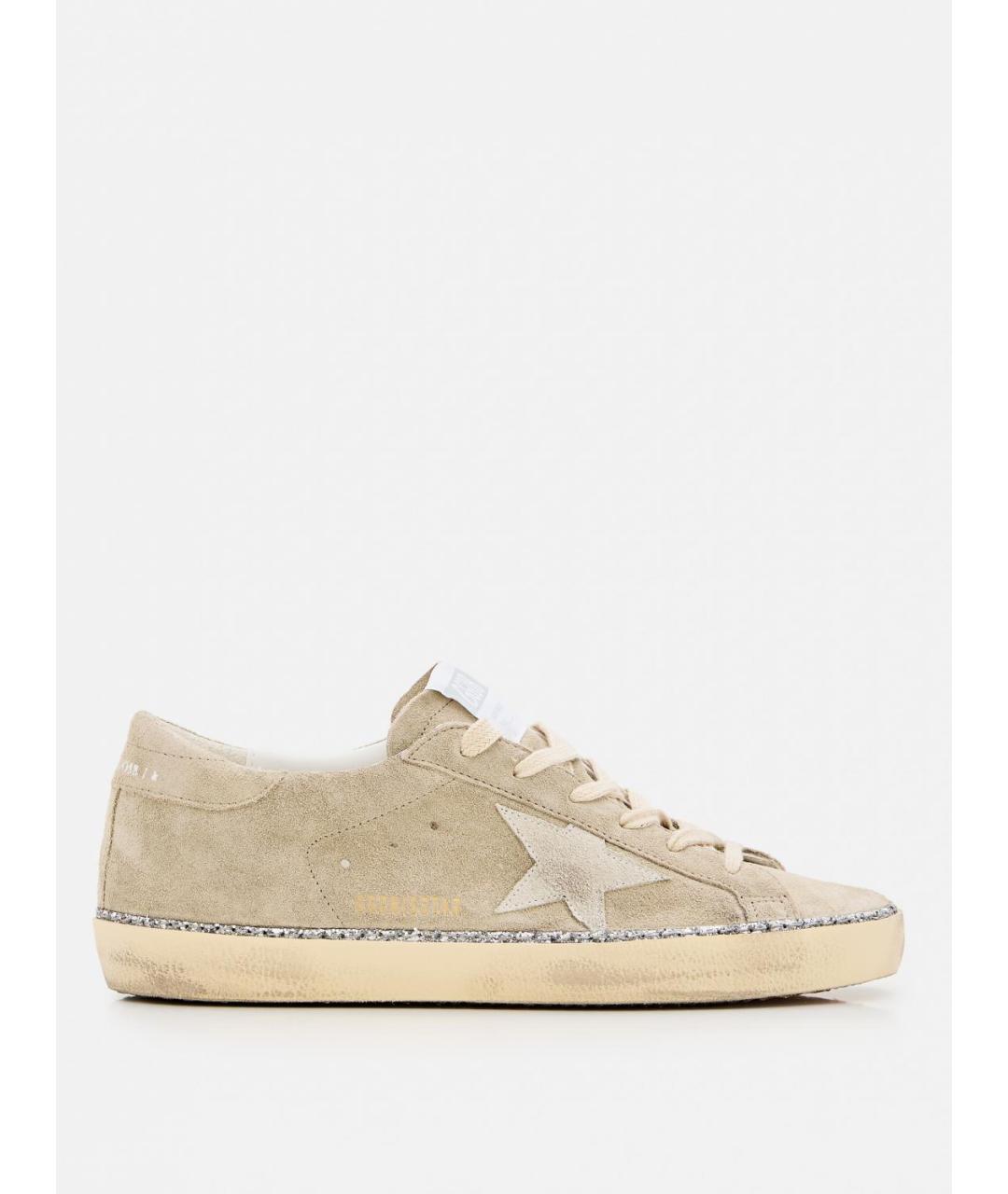 GOLDEN GOOSE DELUXE BRAND Бежевые кожаные кеды, фото 5