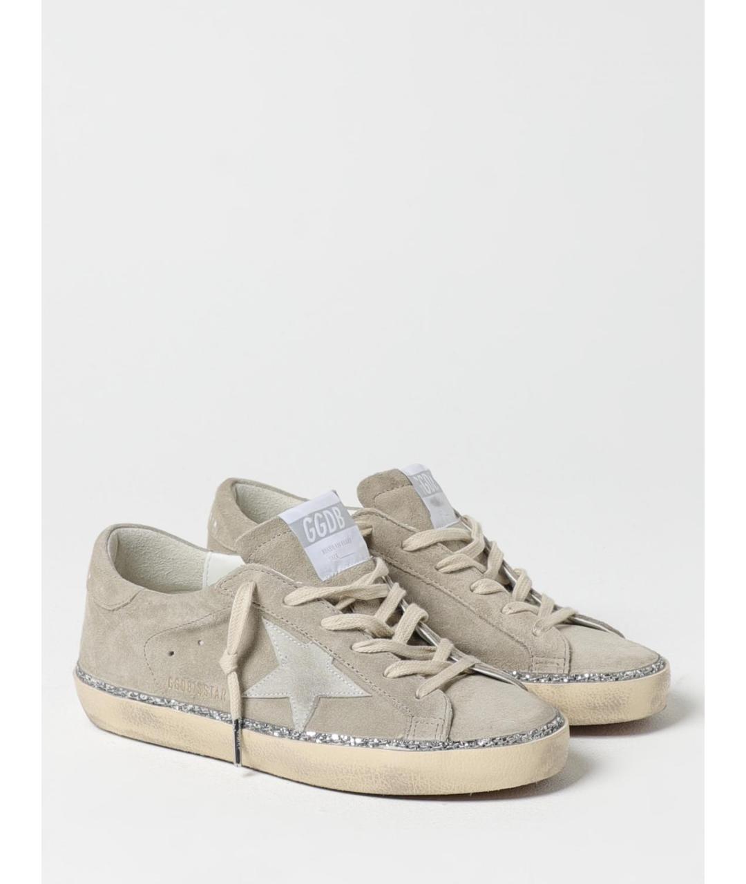 GOLDEN GOOSE DELUXE BRAND Бежевые кожаные кеды, фото 2