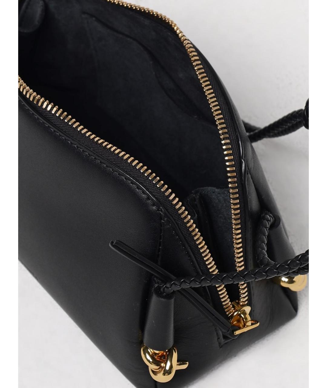 BOTTEGA VENETA Черная кожаная сумка через плечо, фото 5