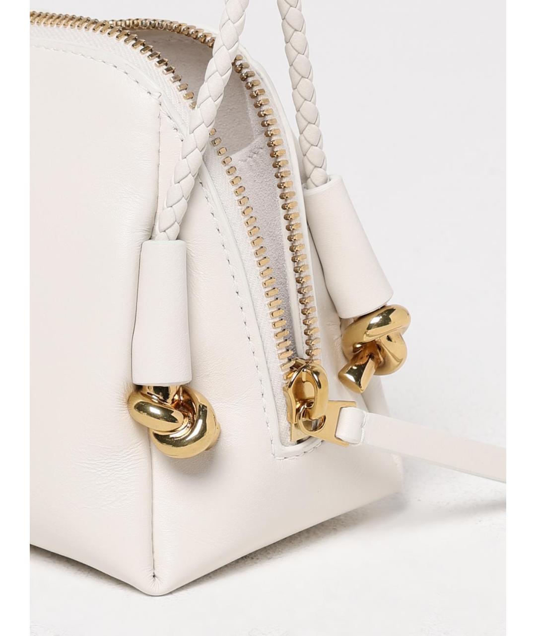 BOTTEGA VENETA Белая кожаная сумка через плечо, фото 4