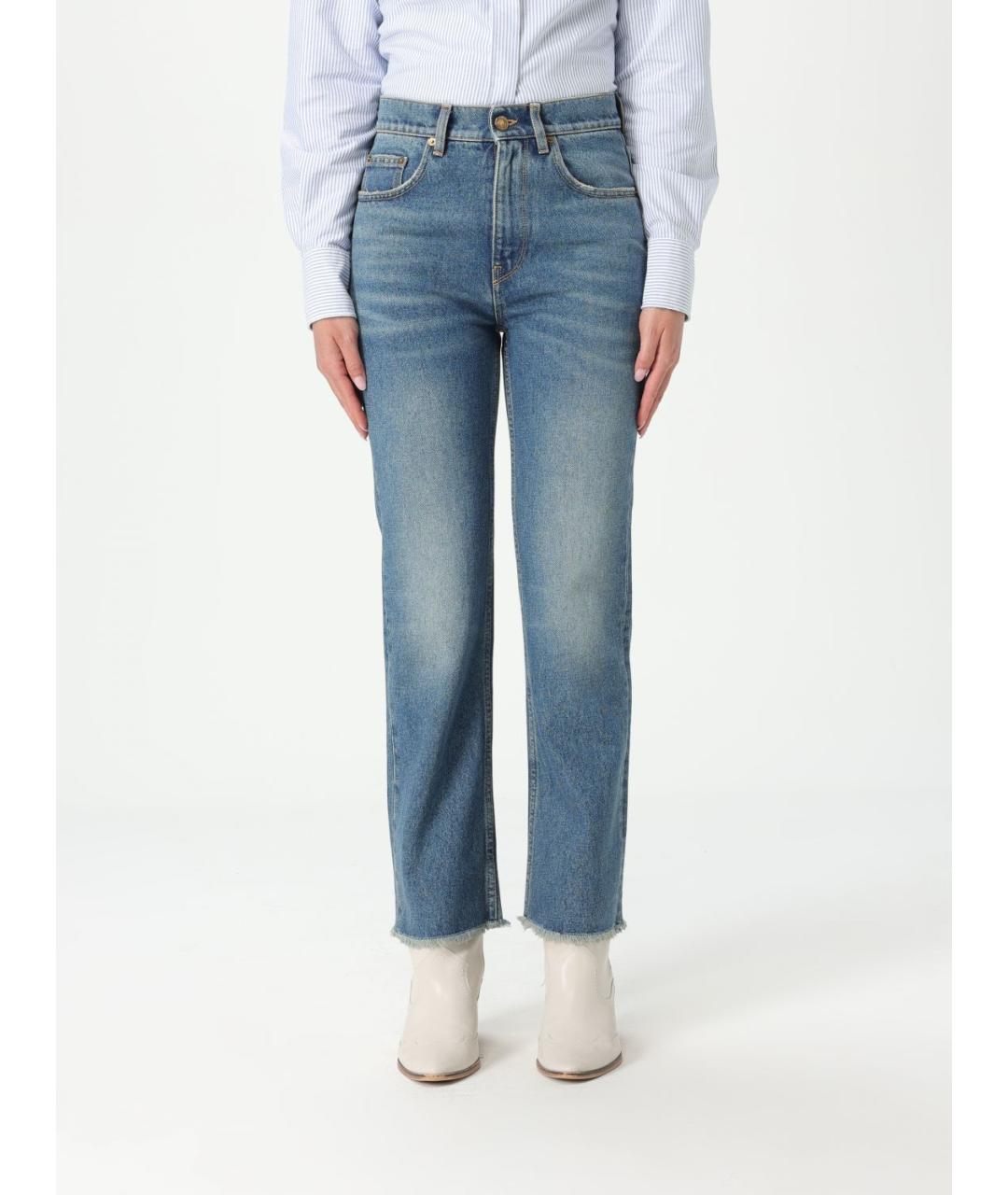 GOLDEN GOOSE DELUXE BRAND Синие прямые джинсы, фото 2
