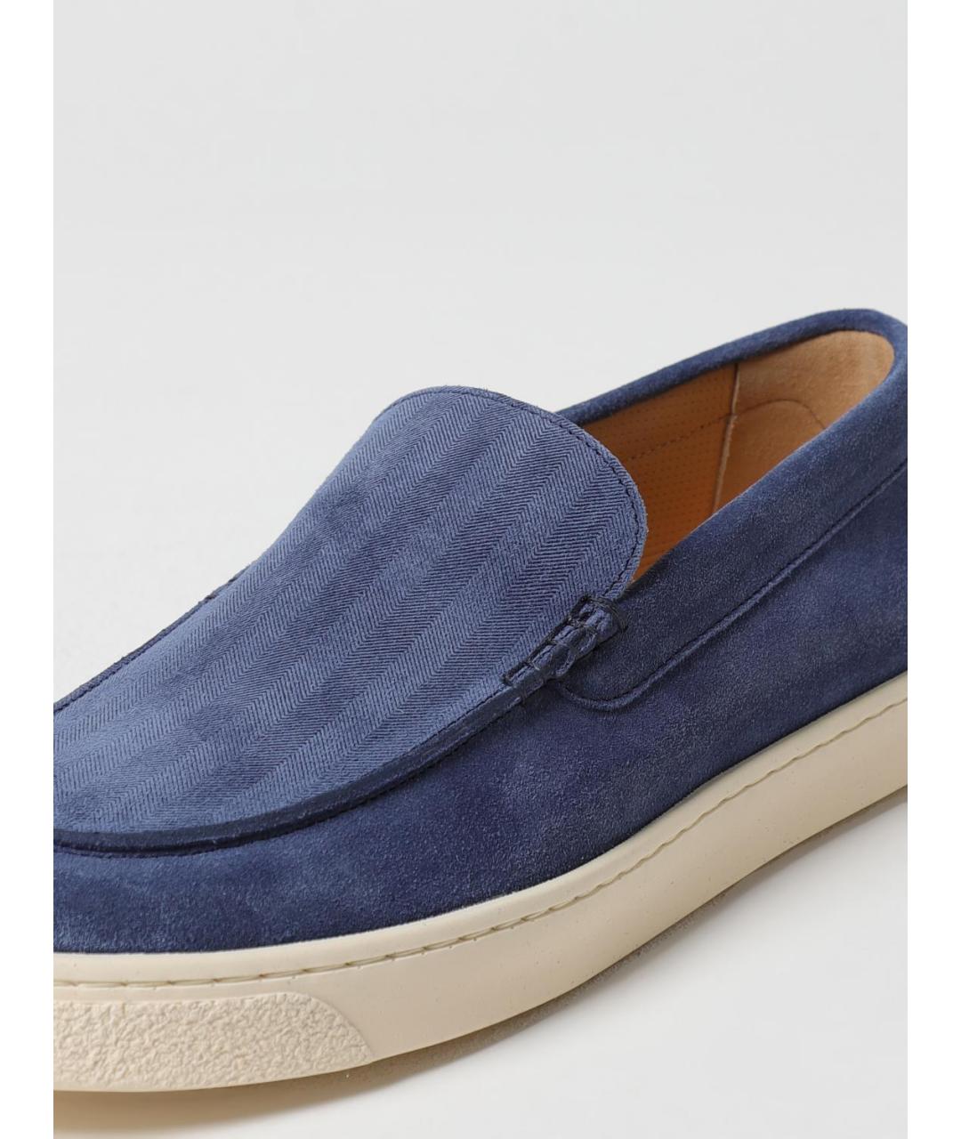 BRUNELLO CUCINELLI Синие кожаные лоферы, фото 4