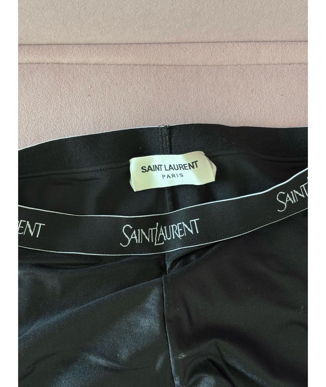 SAINT LAURENT Черные леггинсы и велосипедки, фото 4