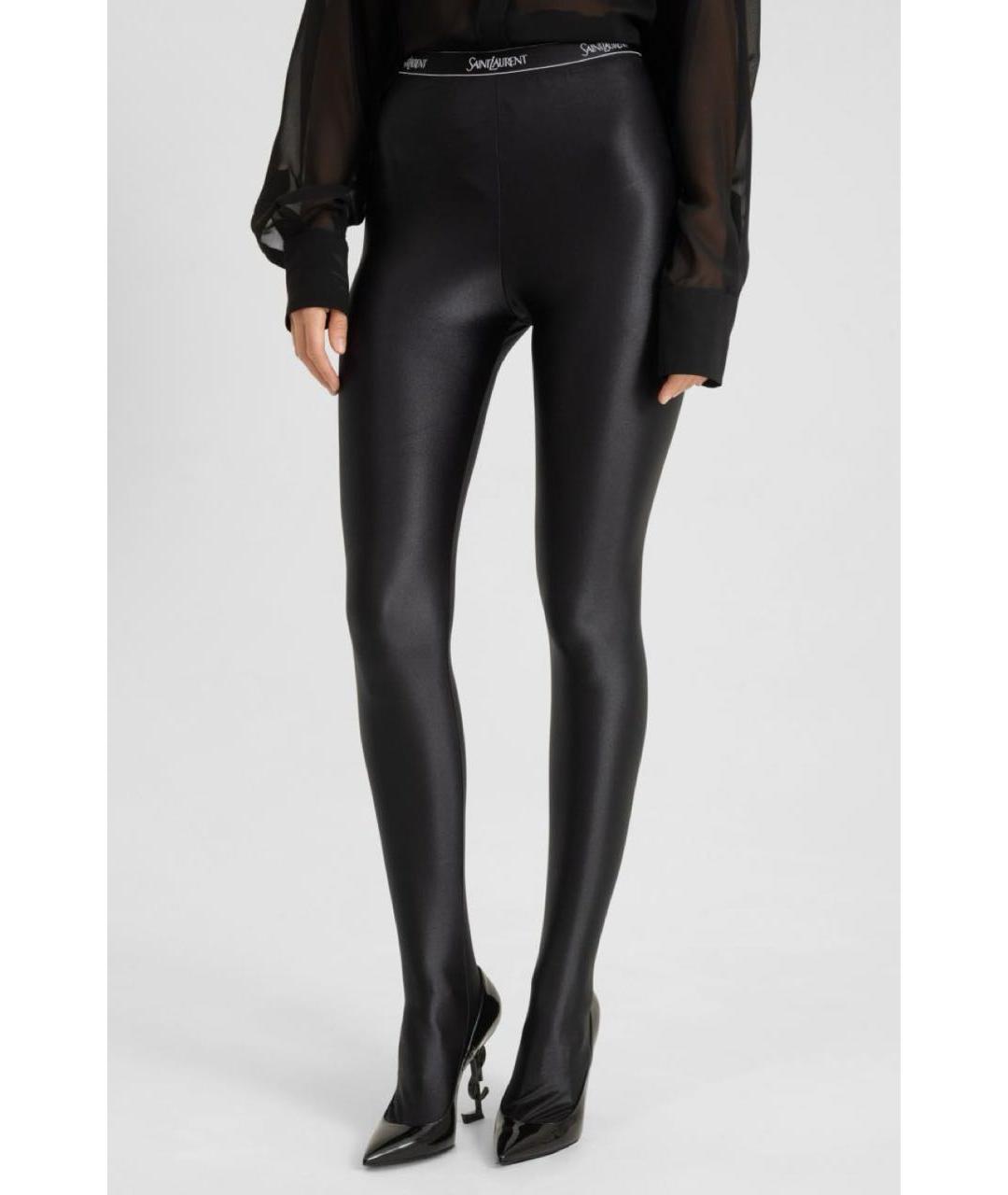 SAINT LAURENT Черные леггинсы и велосипедки, фото 5