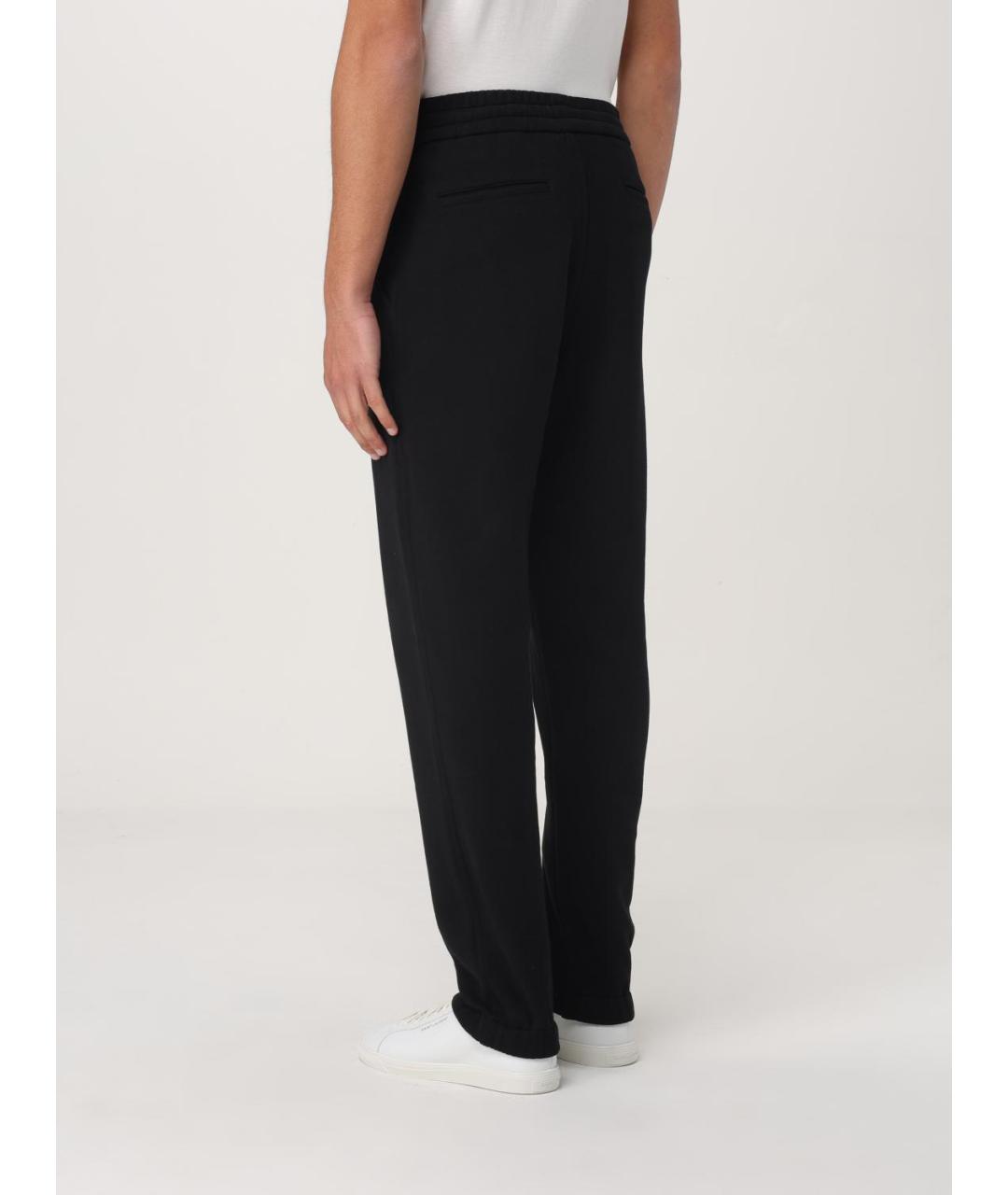 SAINT LAURENT Черные хлопковые повседневные брюки, фото 4