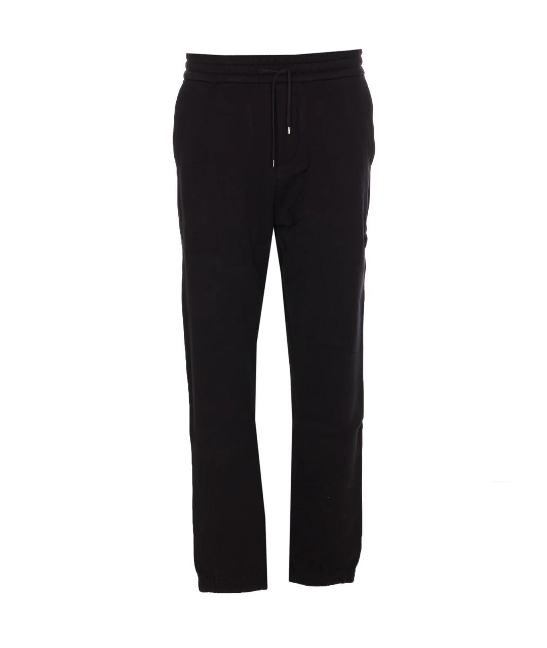 SAINT LAURENT Черные хлопковые повседневные брюки, фото 1