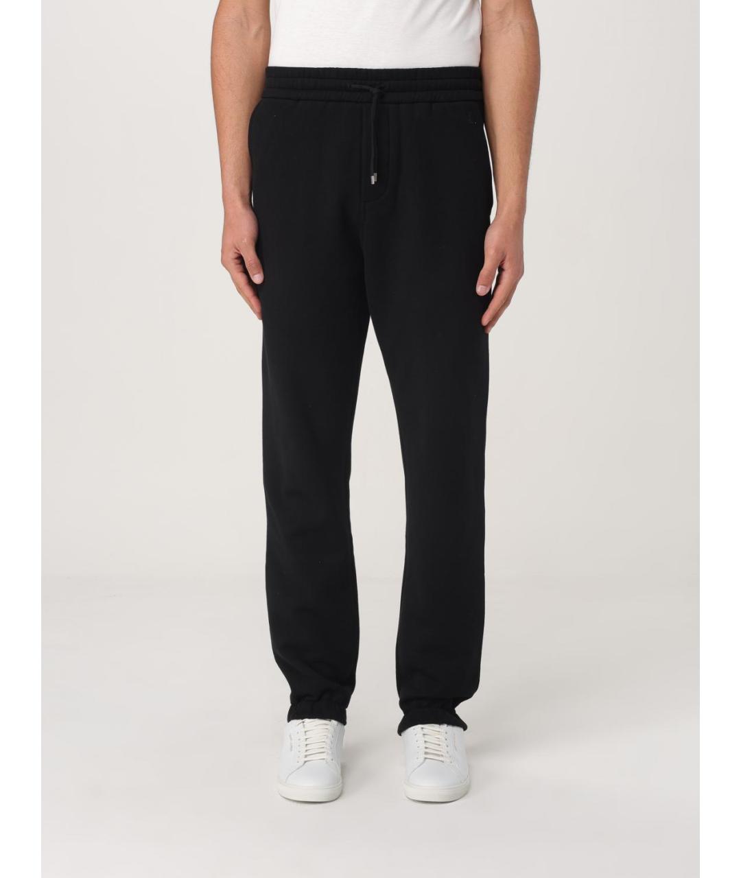 SAINT LAURENT Черные хлопковые повседневные брюки, фото 2