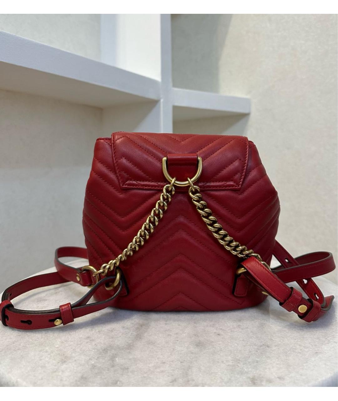 GUCCI Красная кожаная сумка тоут, фото 5
