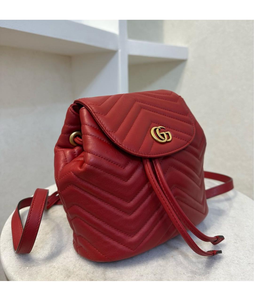 GUCCI Красная кожаная сумка тоут, фото 3