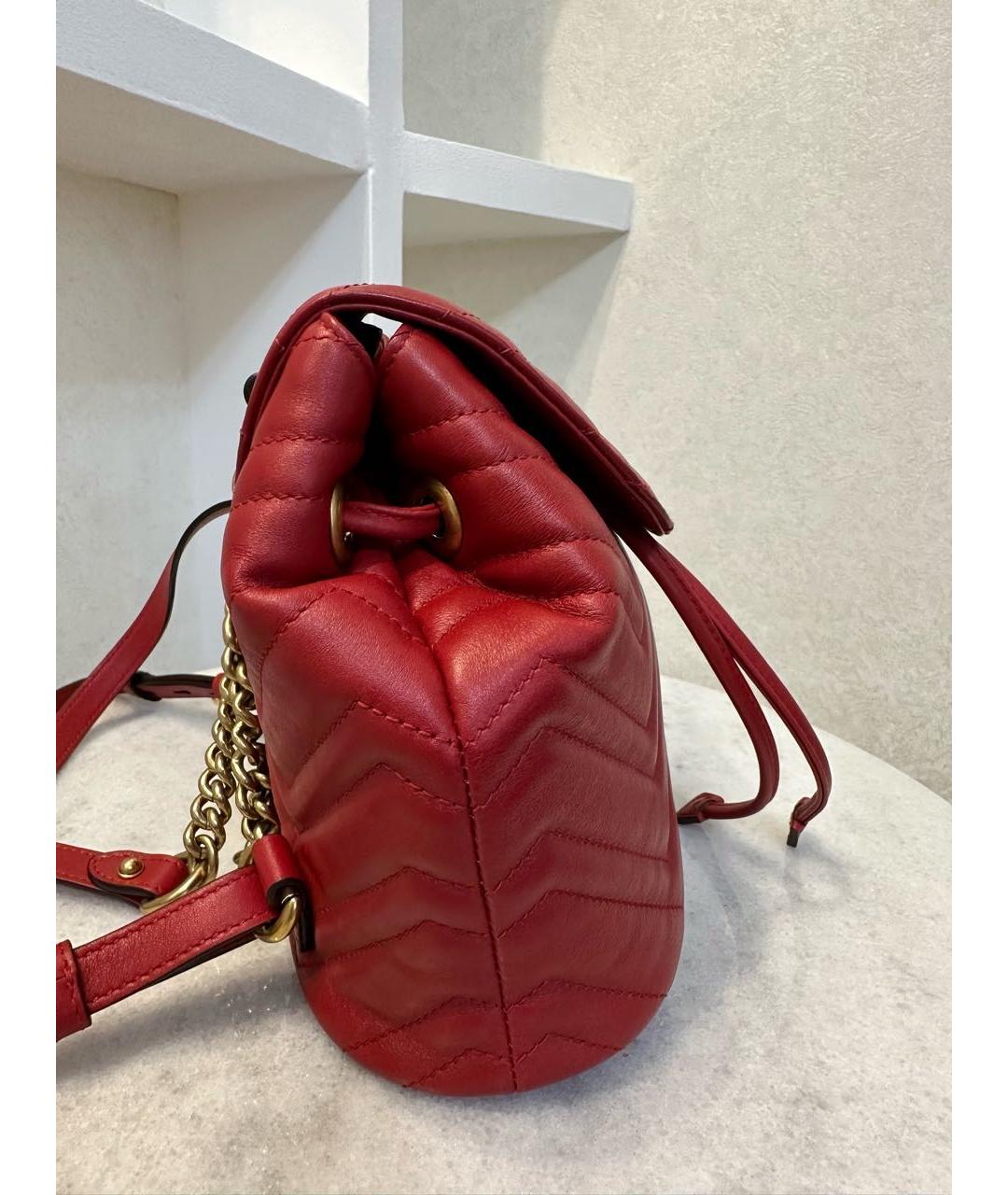 GUCCI Красная кожаная сумка тоут, фото 7