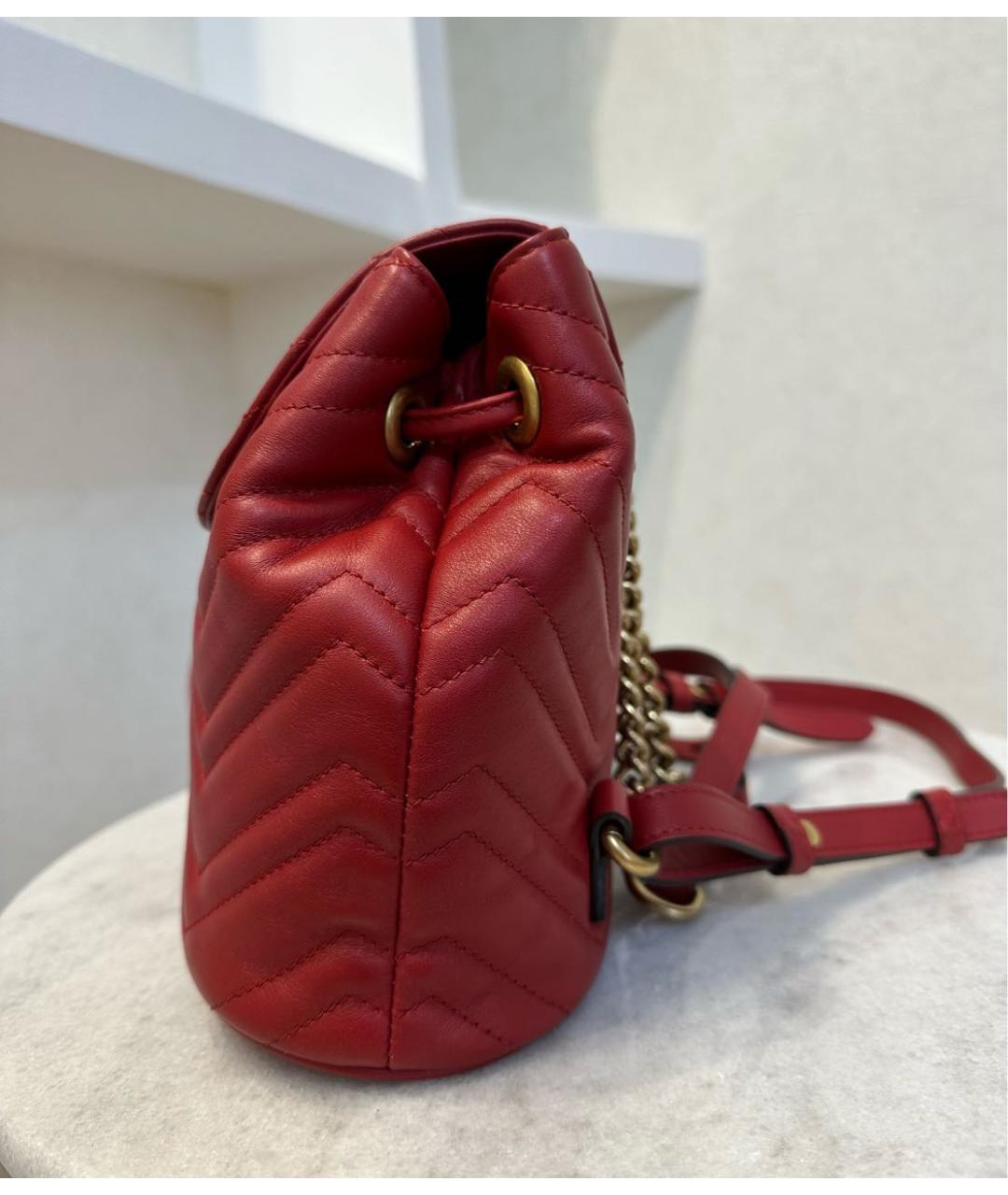 GUCCI Красная кожаная сумка тоут, фото 8