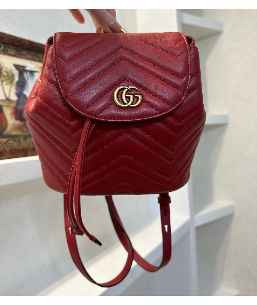 GUCCI Красная кожаная сумка тоут, фото 6