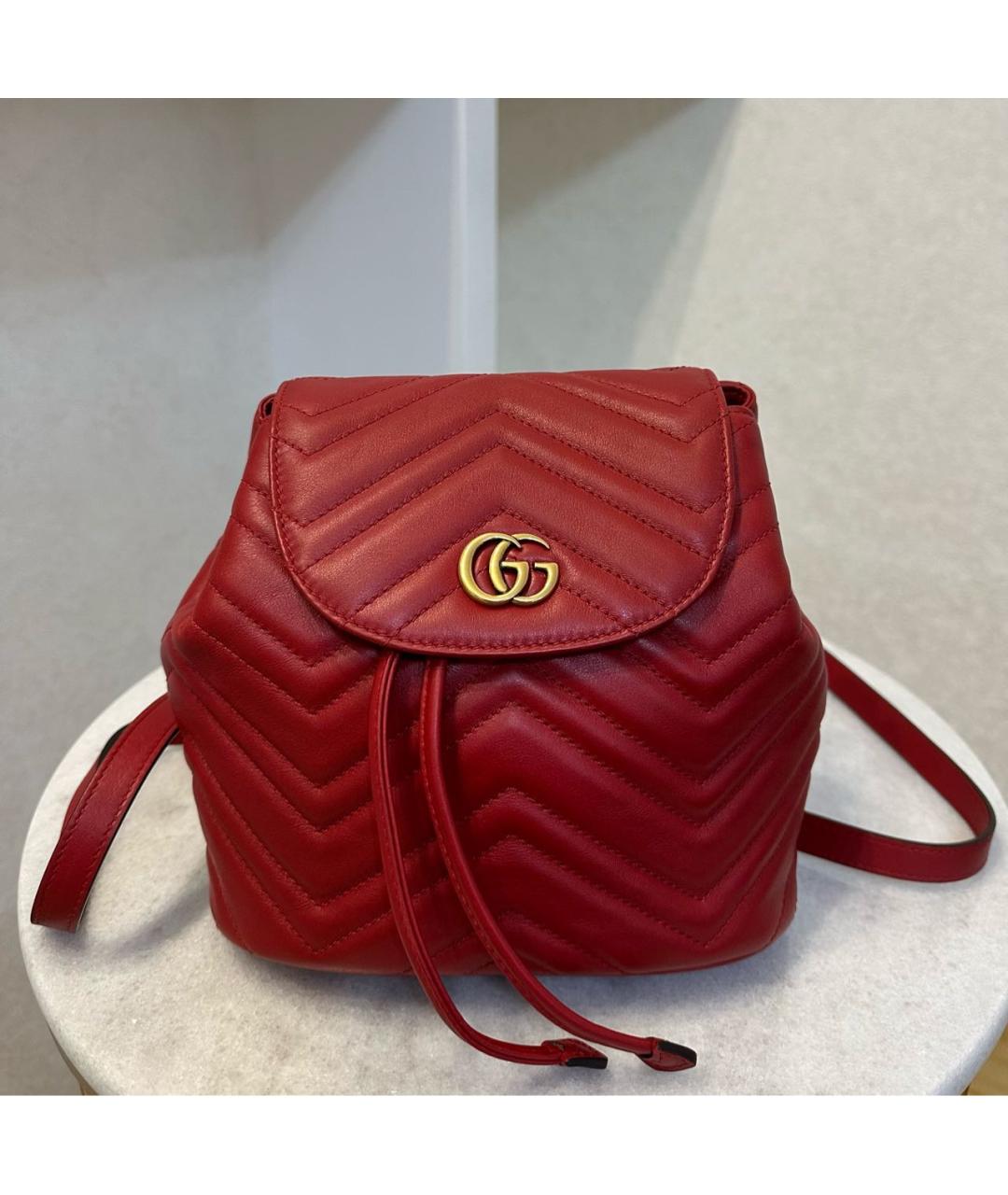 GUCCI Красная кожаная сумка тоут, фото 2