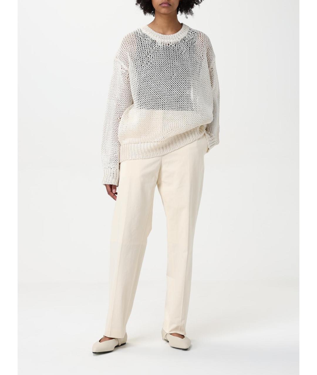 JIL SANDER Белые прямые брюки, фото 2