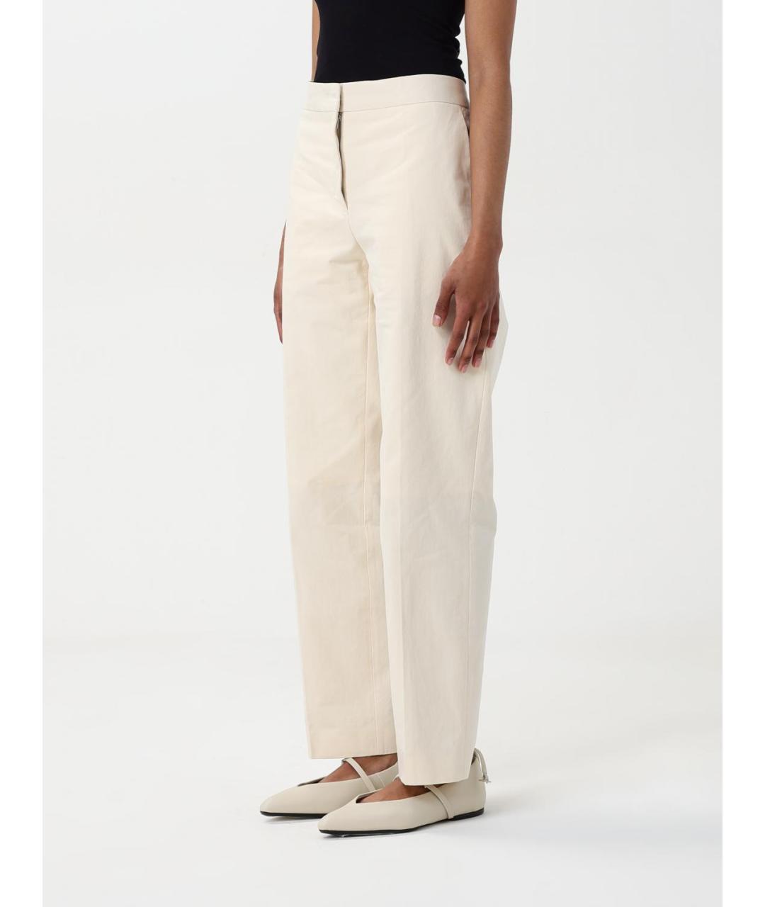 JIL SANDER Белые прямые брюки, фото 4