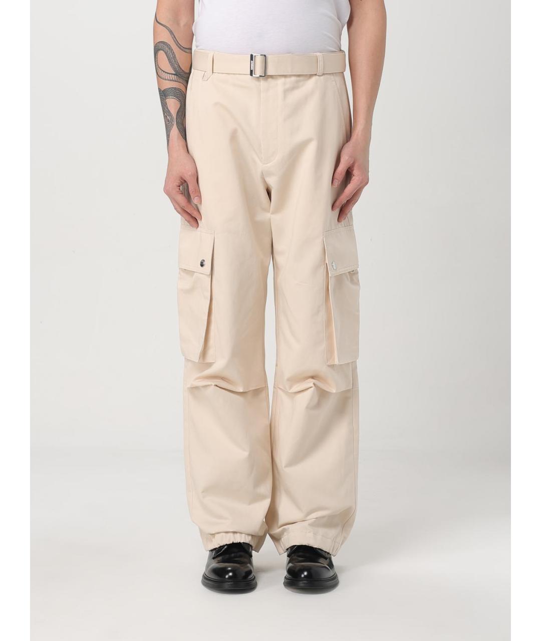 JACQUEMUS Бежевые хлопковые повседневные брюки, фото 2