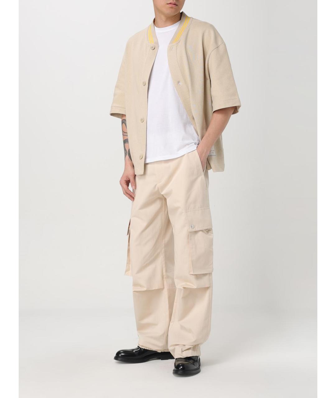 JACQUEMUS Бежевые хлопковые повседневные брюки, фото 3