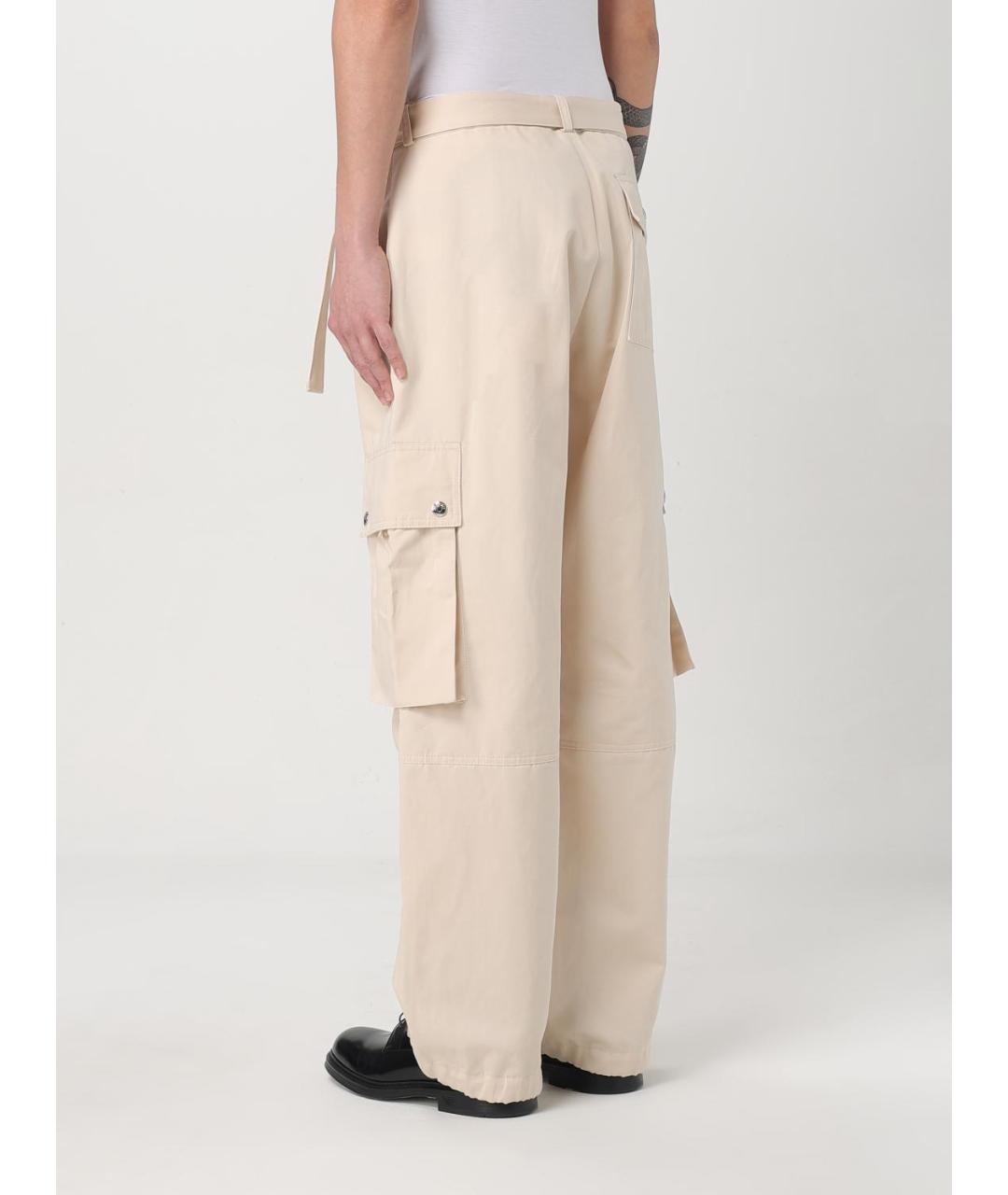 JACQUEMUS Бежевые хлопковые повседневные брюки, фото 4