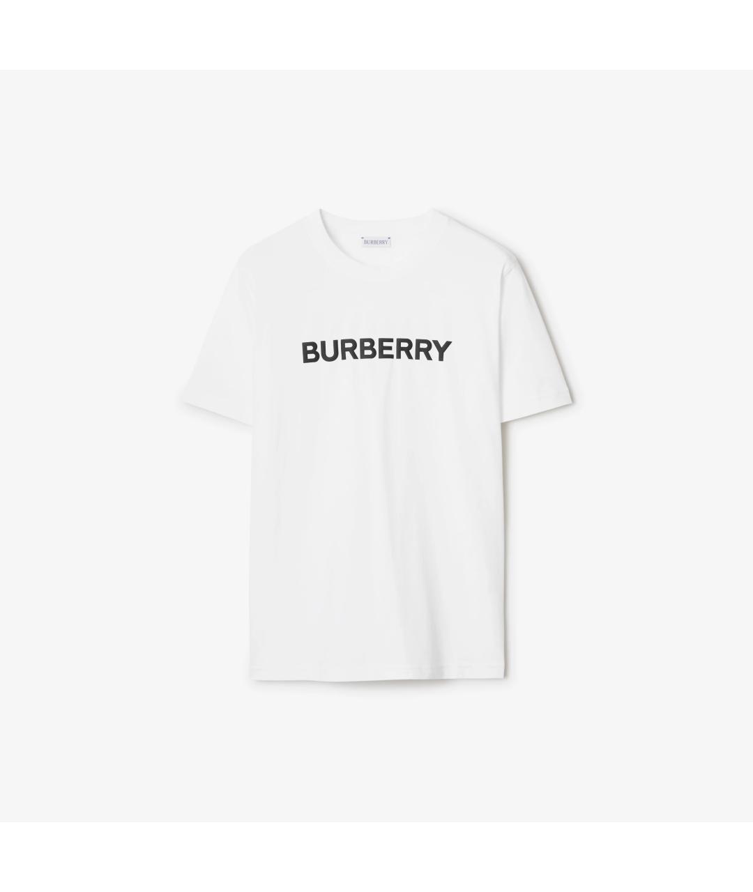 BURBERRY Белая хлопковая футболка, фото 7