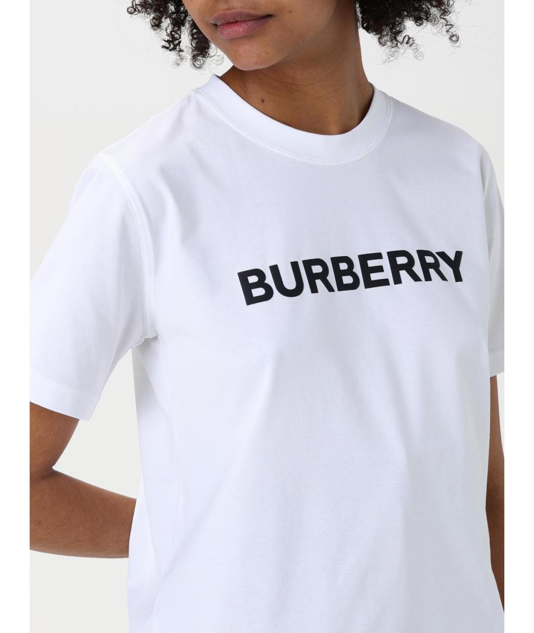 BURBERRY Белая хлопковая футболка, фото 6