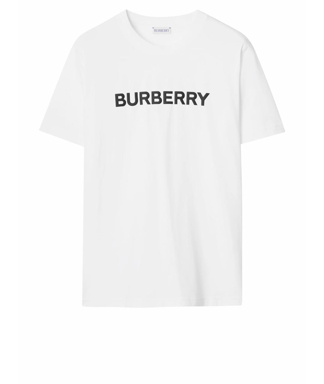 BURBERRY Белая хлопковая футболка, фото 1