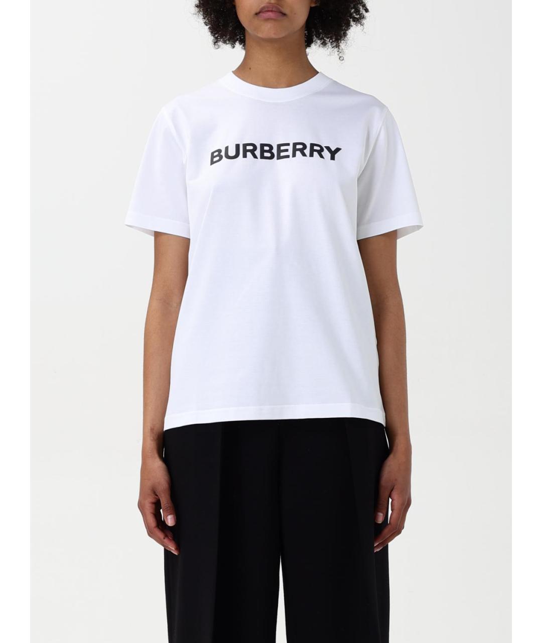 BURBERRY Белая хлопковая футболка, фото 2