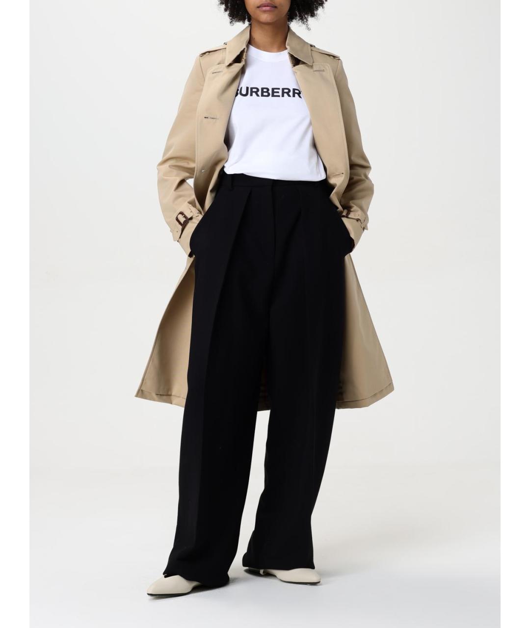BURBERRY Белая хлопковая футболка, фото 3