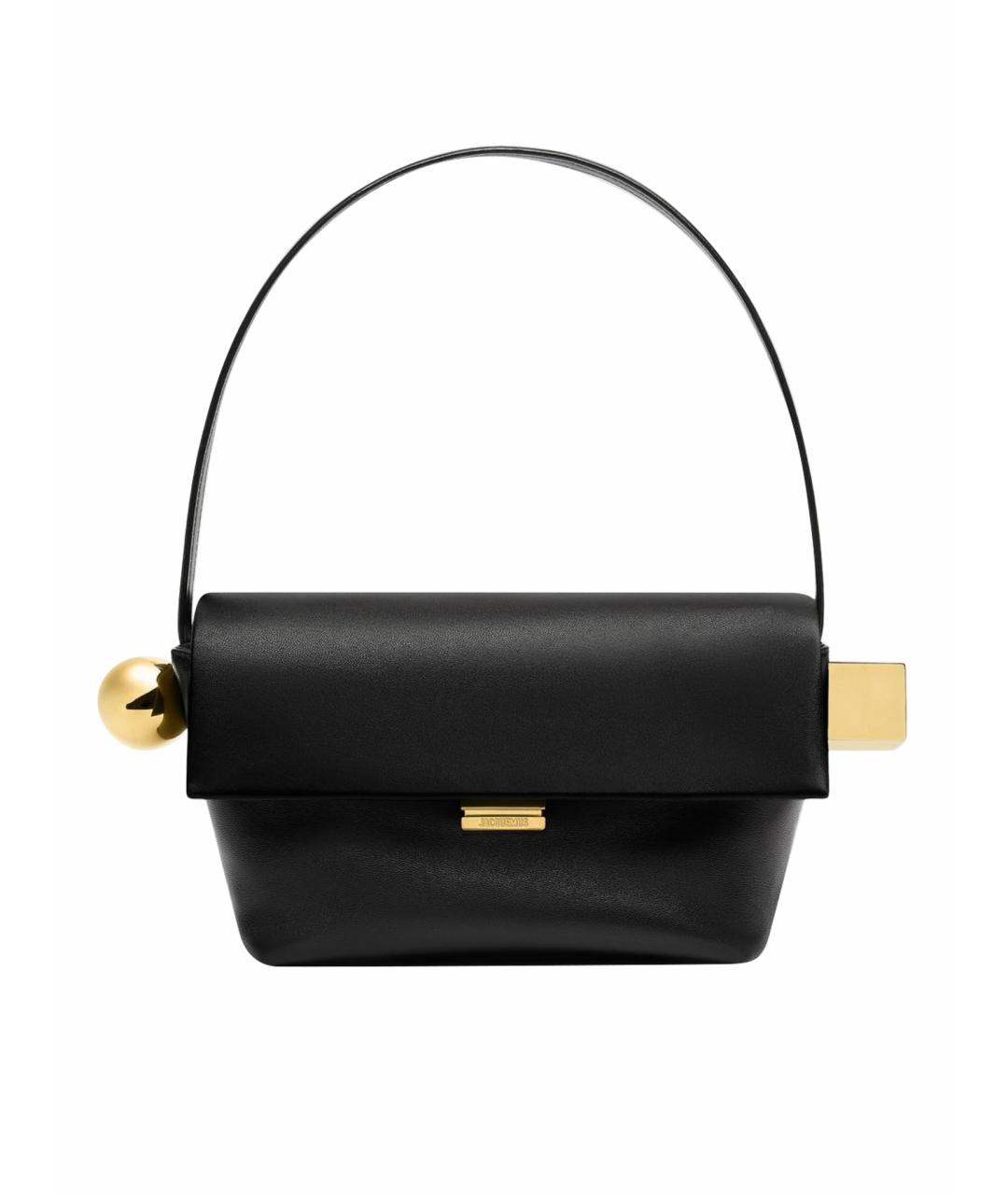 JACQUEMUS Черная кожаная сумка через плечо, фото 1