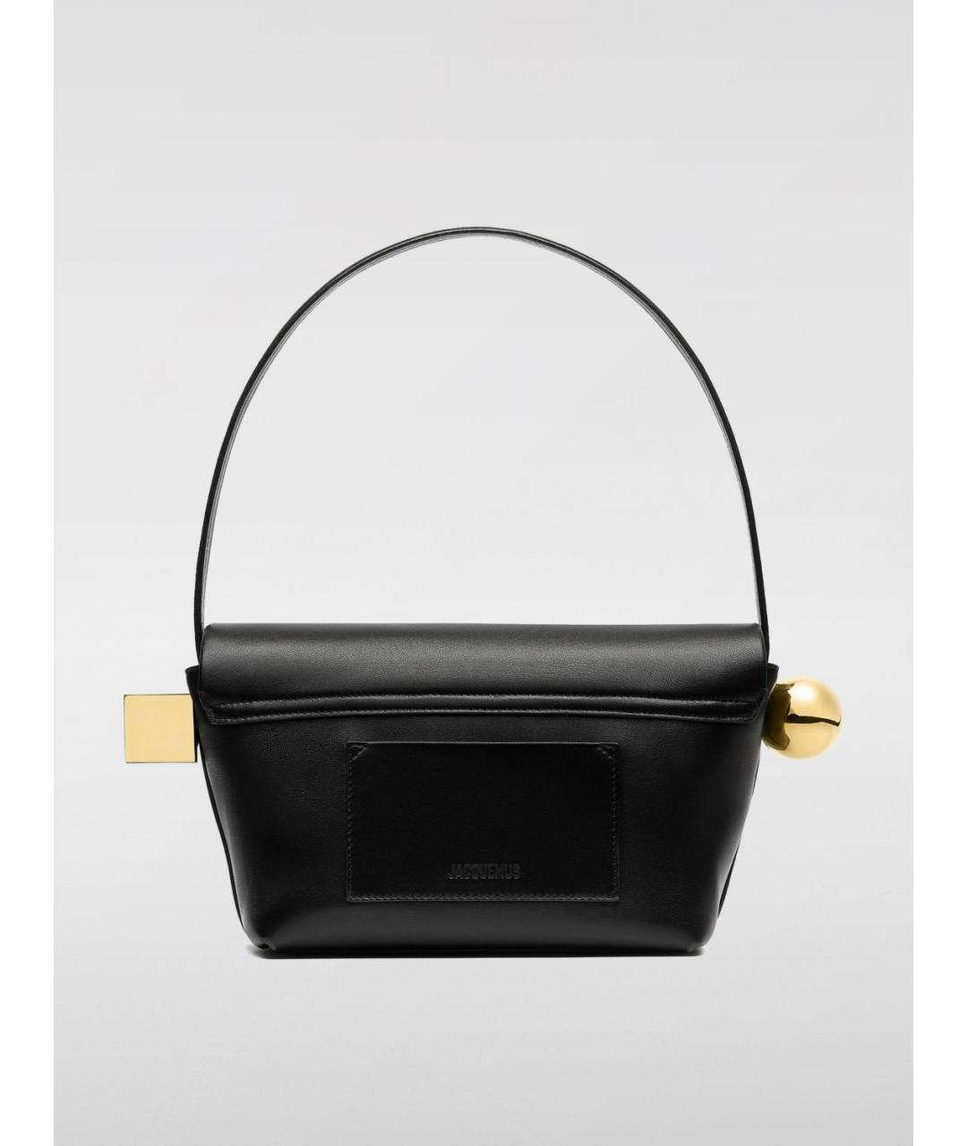 JACQUEMUS Черная кожаная сумка через плечо, фото 3
