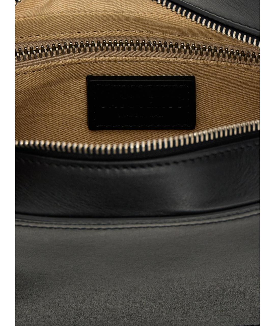 JACQUEMUS Черная кожаная сумка на плечо, фото 4