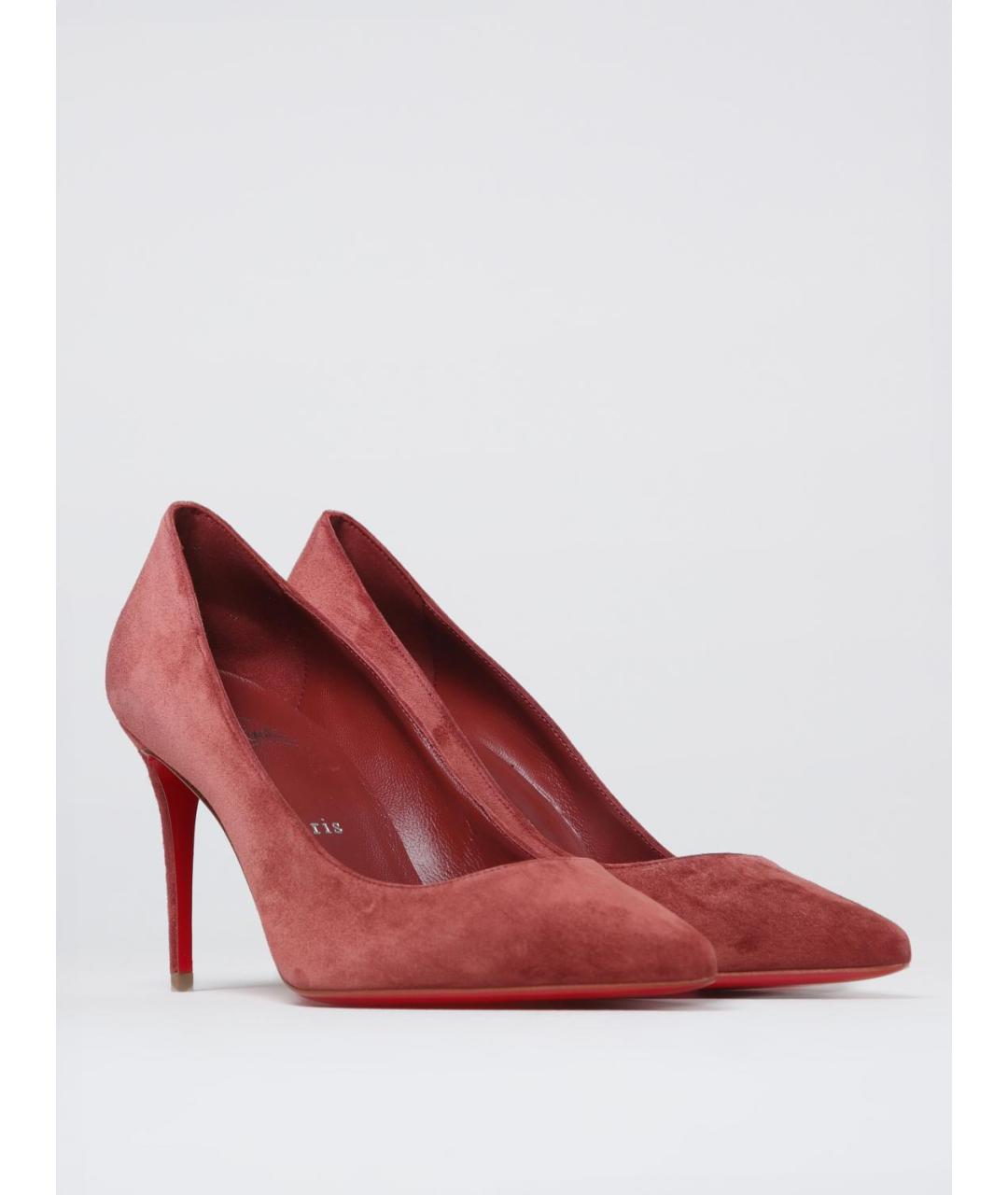 CHRISTIAN LOUBOUTIN Коричневые замшевые туфли, фото 2