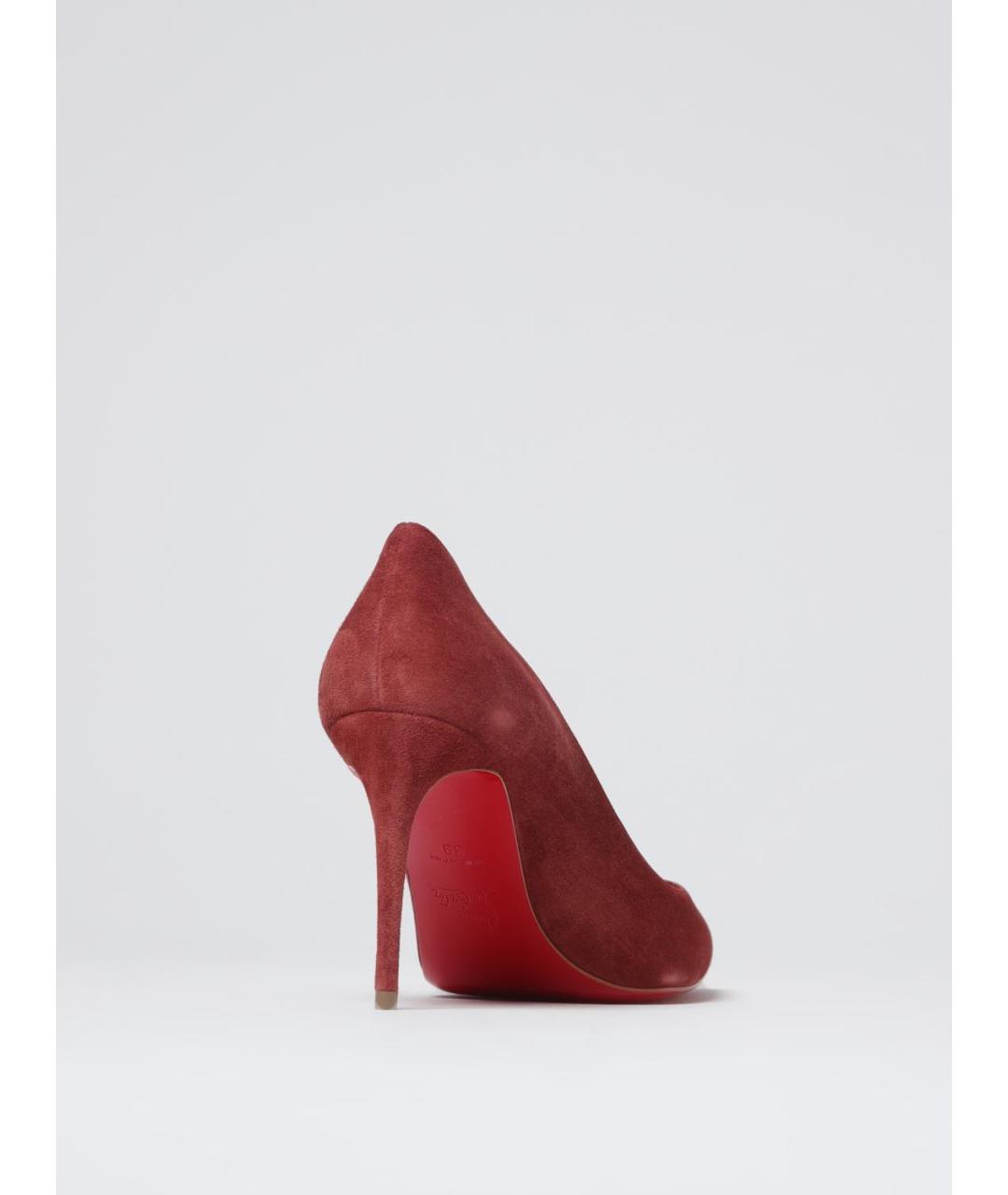 CHRISTIAN LOUBOUTIN Коричневые замшевые туфли, фото 3