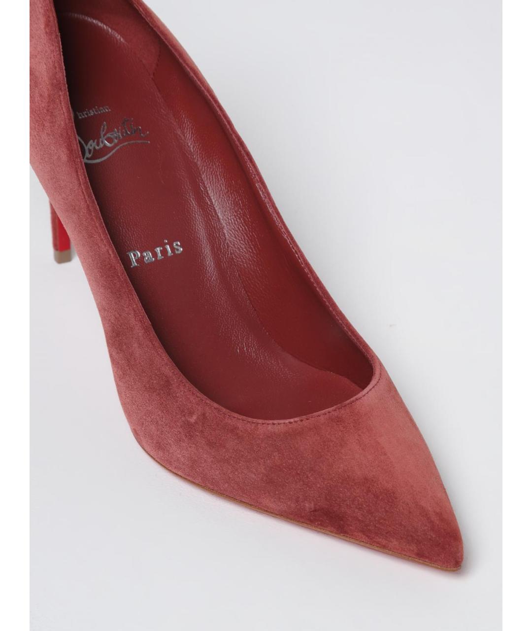 CHRISTIAN LOUBOUTIN Коричневые замшевые туфли, фото 4