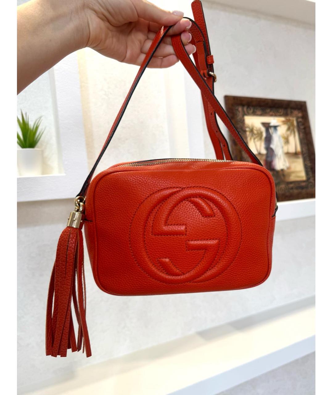 GUCCI Оранжевая кожаная сумка через плечо, фото 5