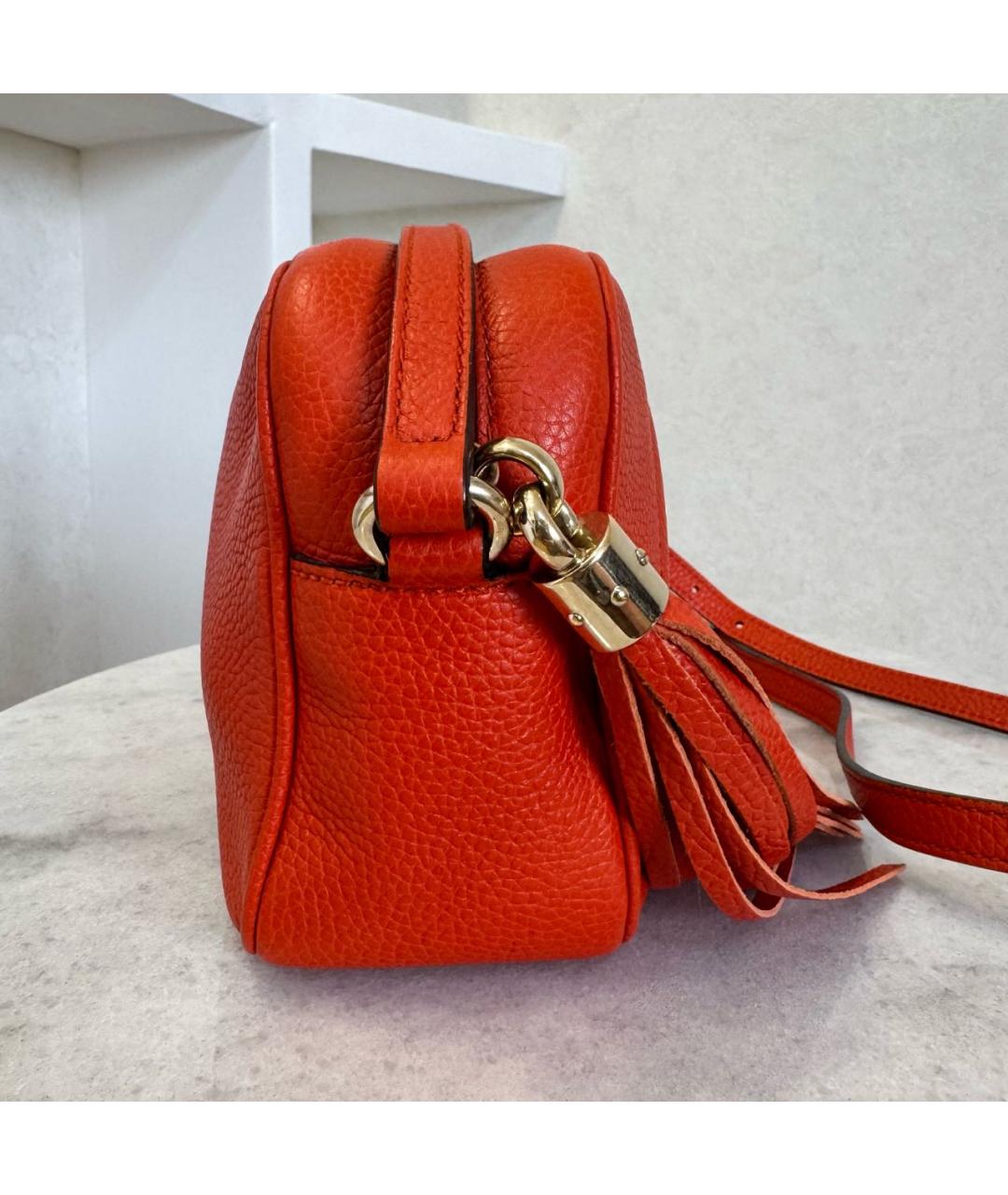 GUCCI Оранжевая кожаная сумка через плечо, фото 7