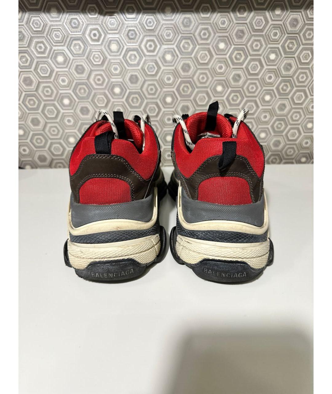 BALENCIAGA Красные текстильные высокие кроссовки / кеды, фото 4