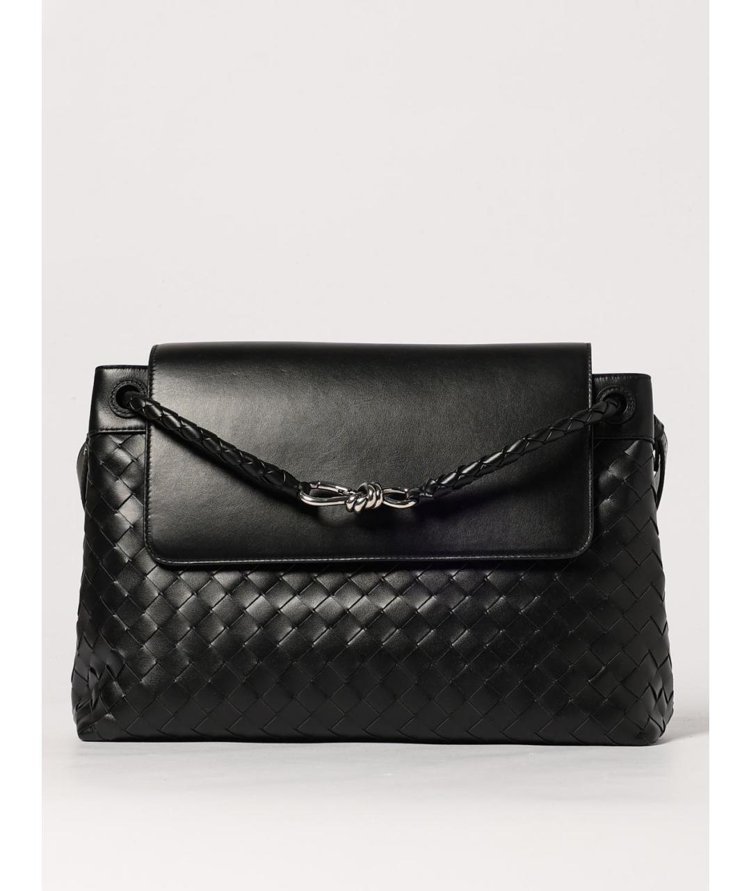 BOTTEGA VENETA Черная кожаная сумка тоут, фото 6