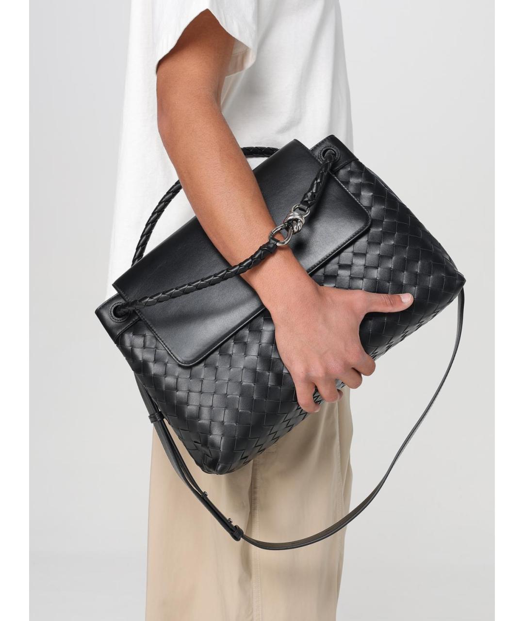 BOTTEGA VENETA Черная кожаная сумка тоут, фото 2