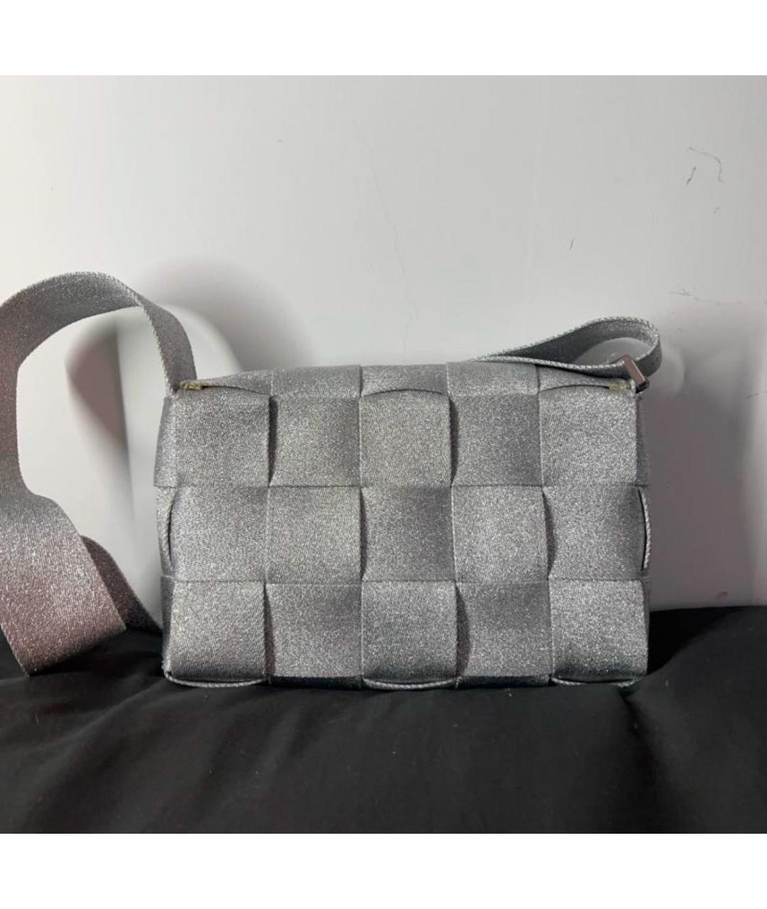 BOTTEGA VENETA Серая пелетеная сумка через плечо, фото 4