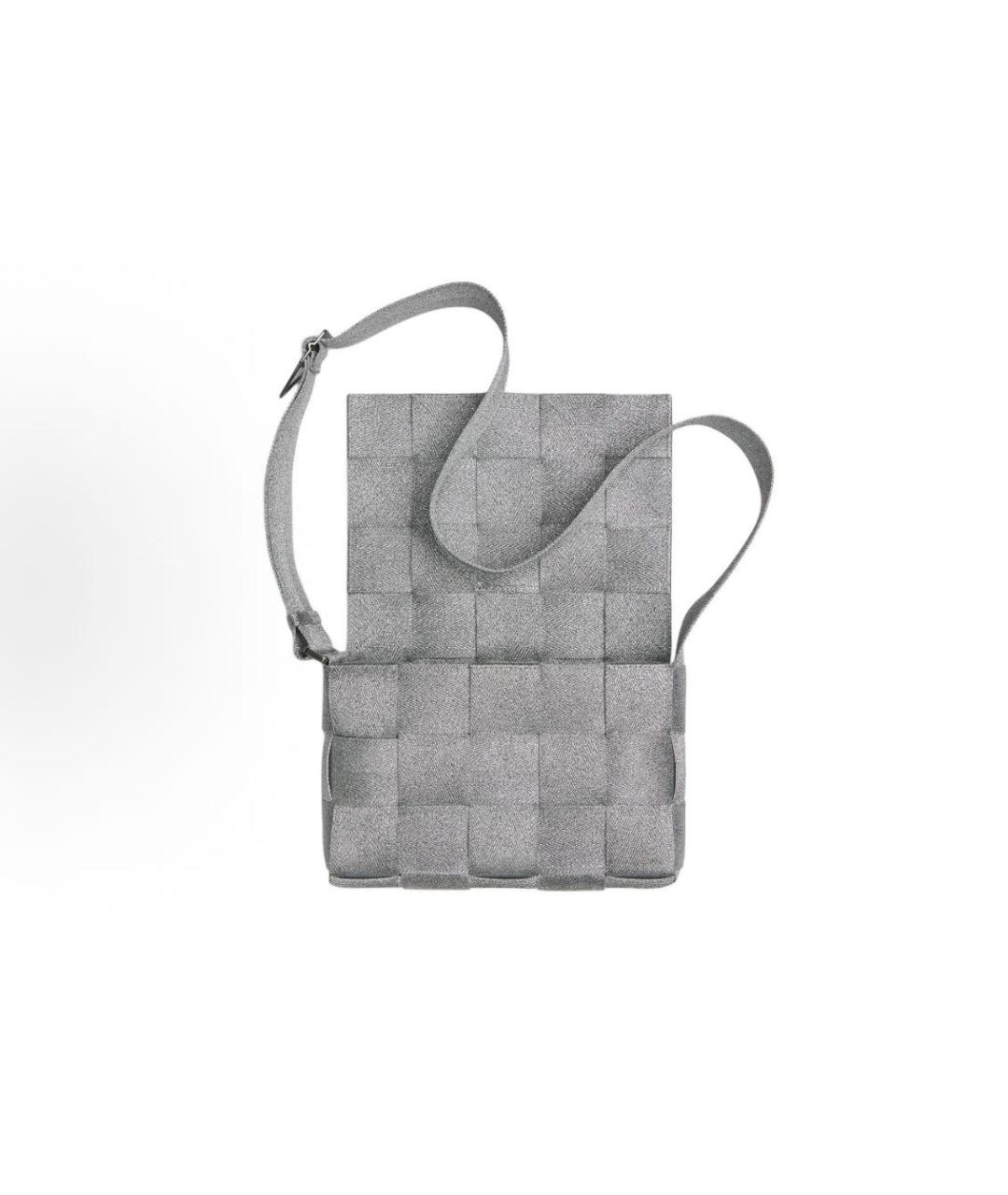 BOTTEGA VENETA Серая пелетеная сумка через плечо, фото 5