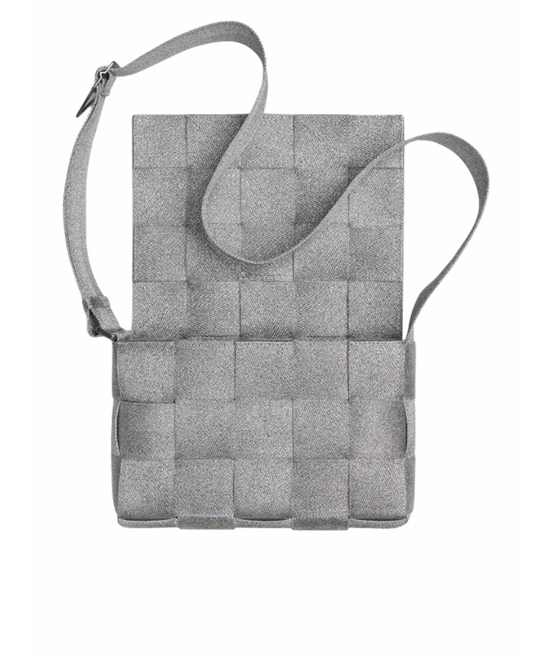 BOTTEGA VENETA Серая пелетеная сумка через плечо, фото 1