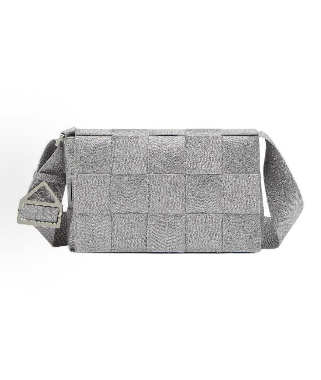 BOTTEGA VENETA Серая пелетеная сумка через плечо, фото 2
