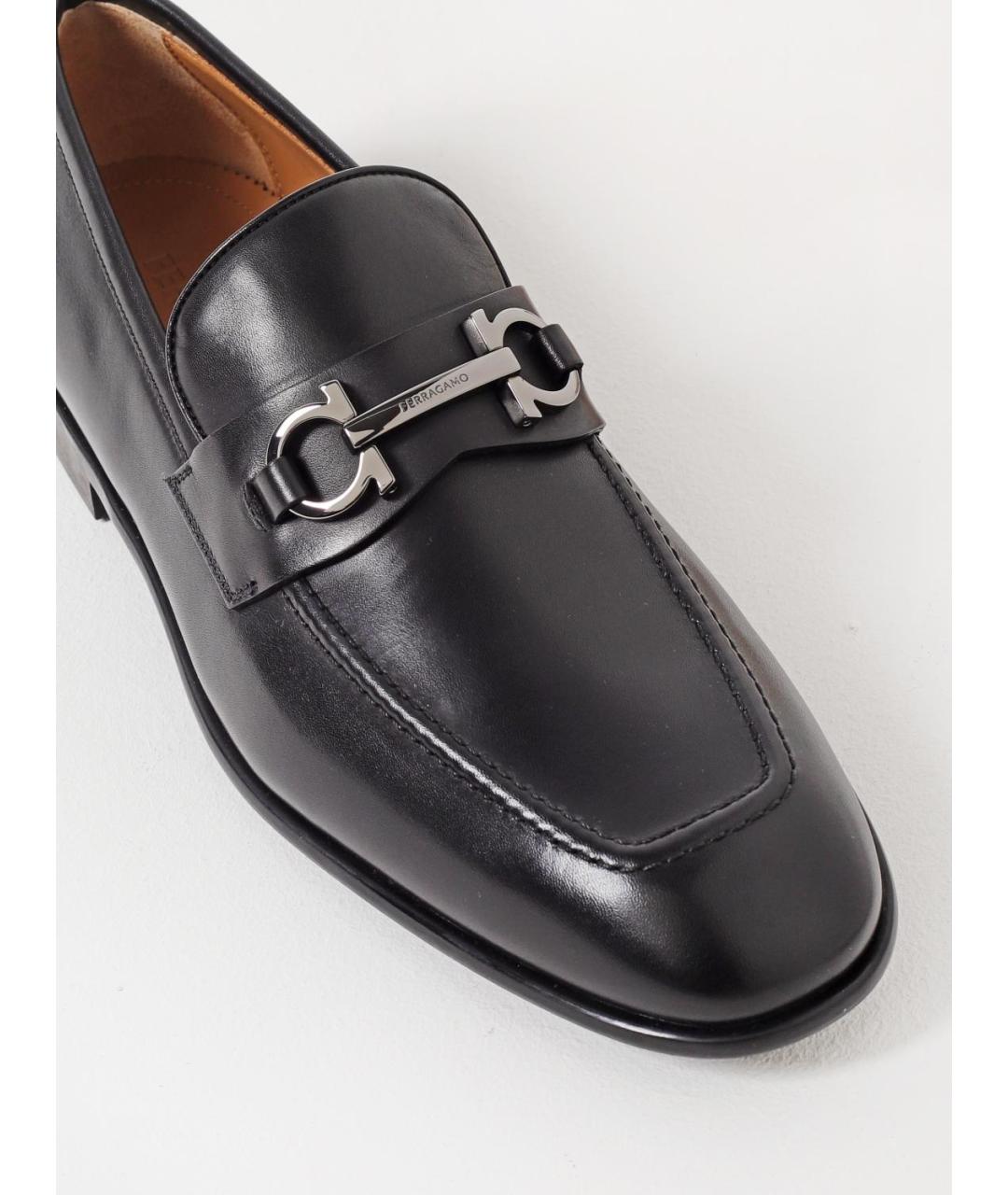 FERRAGAMO Черные лоферы, фото 4