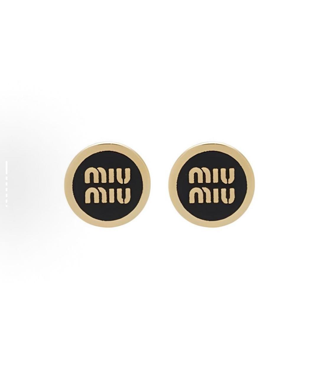 MIU MIU Черные металлические серьги, фото 3