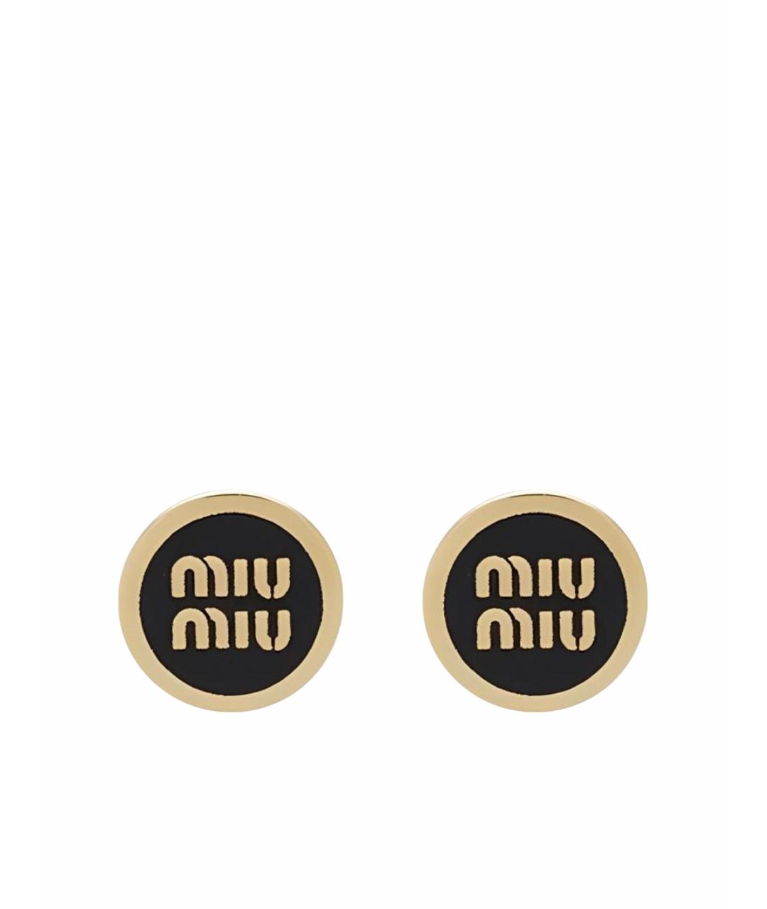 MIU MIU Черные металлические серьги, фото 1