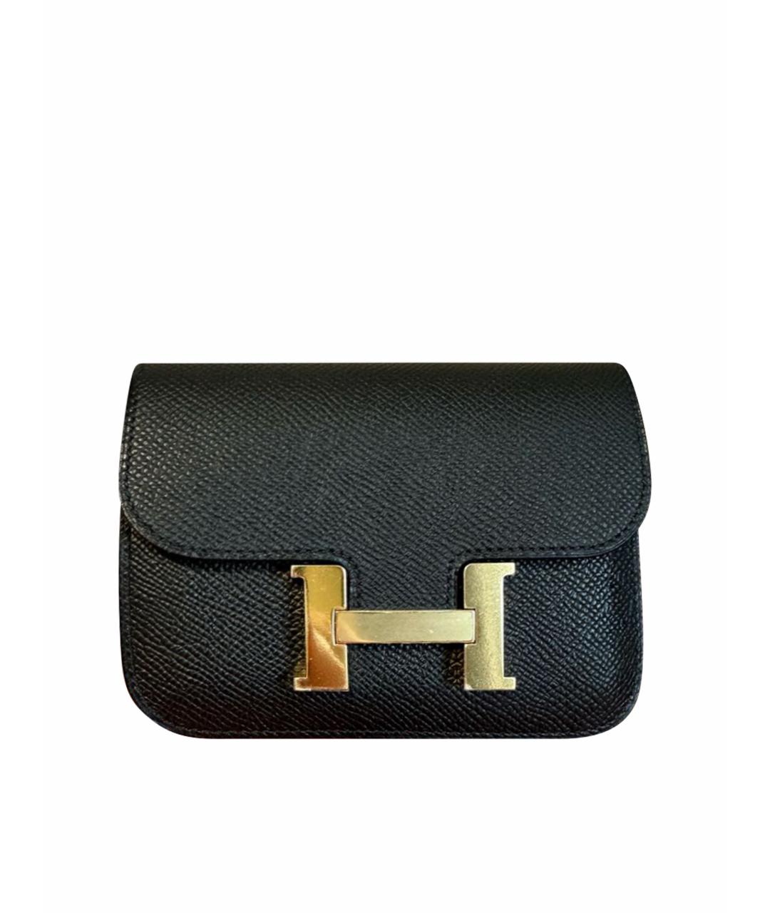 HERMES Черная кожаная поясная сумка, фото 1