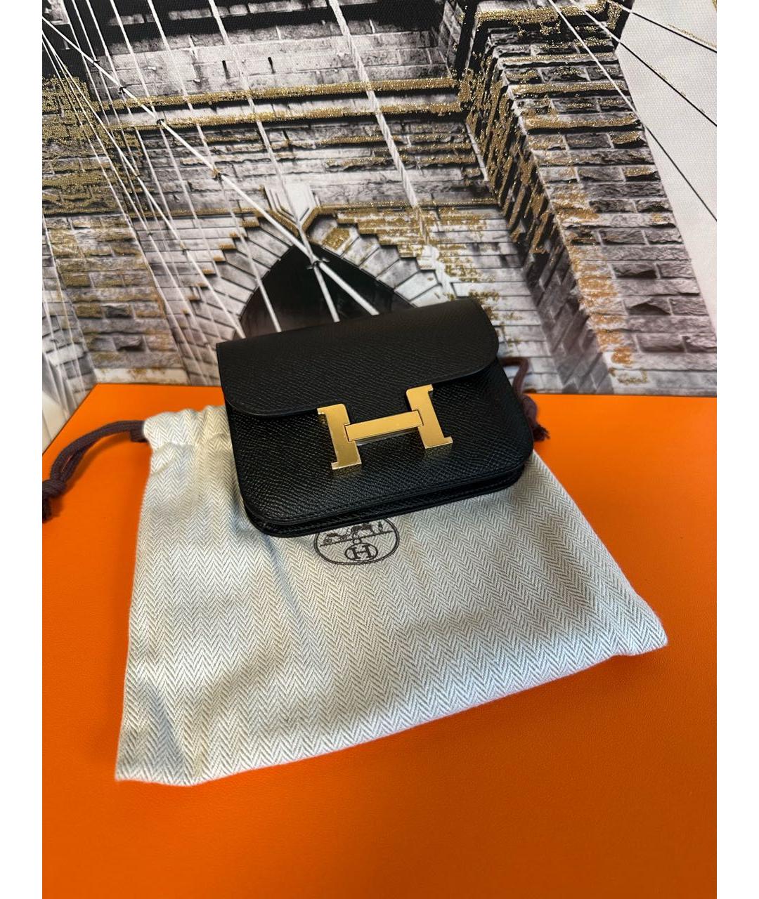 HERMES Черная кожаная поясная сумка, фото 8