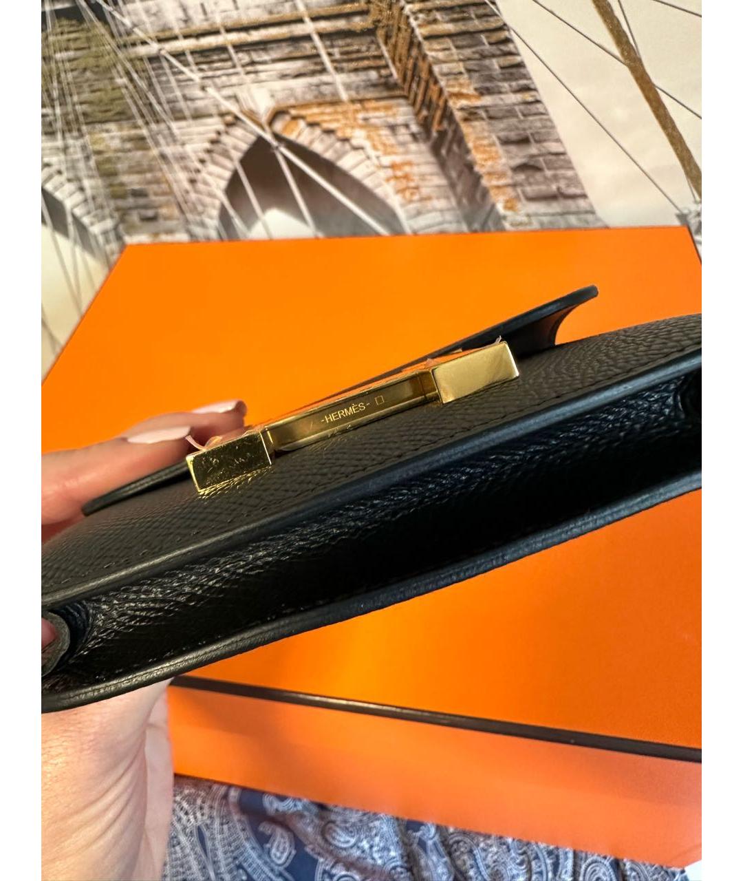 HERMES Черная кожаная поясная сумка, фото 4