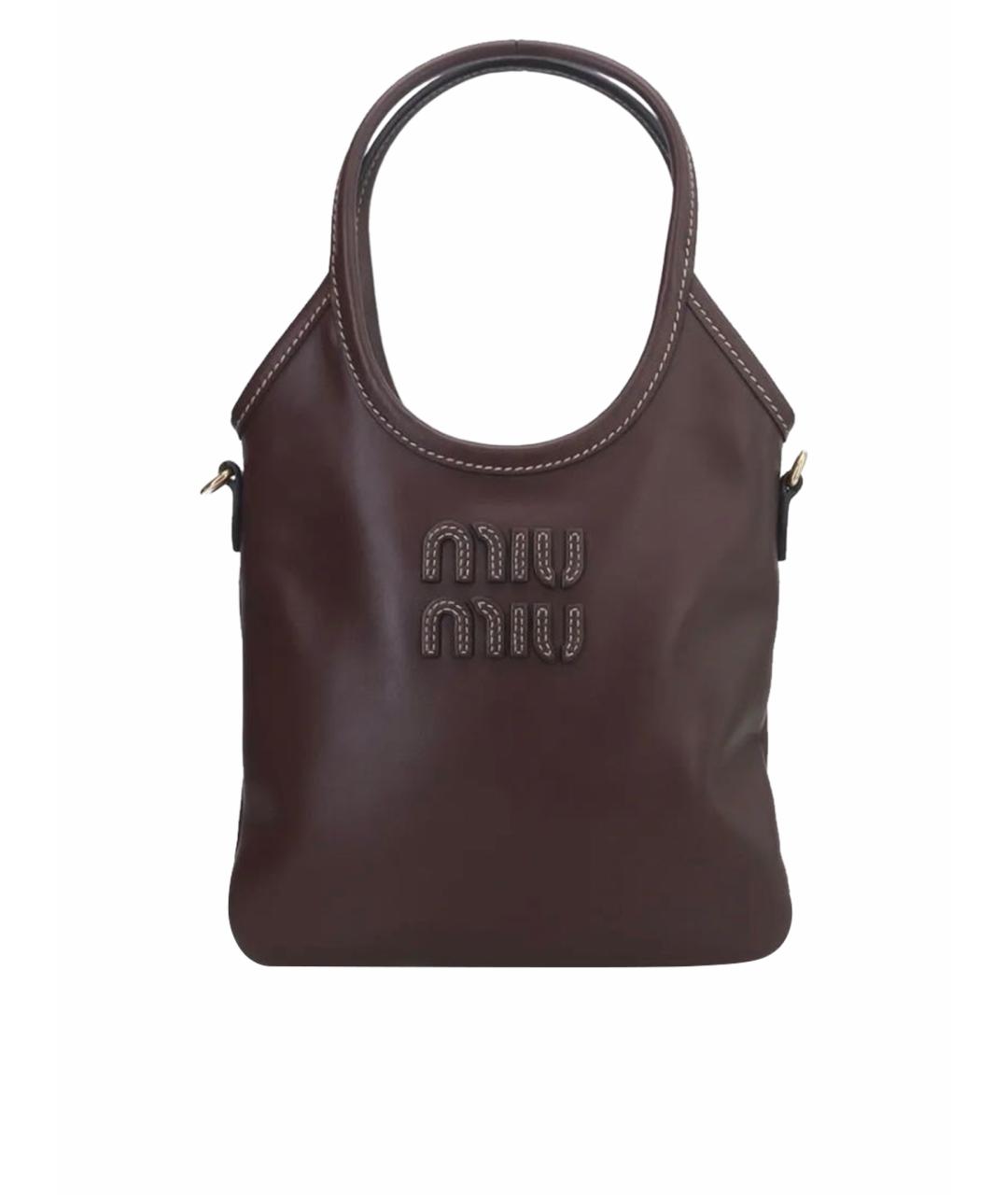 MIU MIU Коричневая кожаная сумка тоут, фото 1